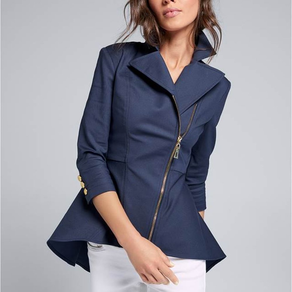 Ruffle Hem High Low Jacket